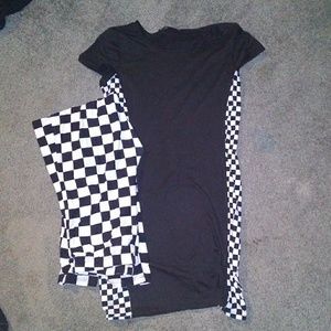 Checkered dress outfit